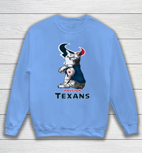 NFL Football My Cat Loves Houston Texans Sweatshirt 8