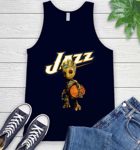 Utah Jazz NBA Basketball Groot Marvel Guardians Of The Galaxy Tank Top 3