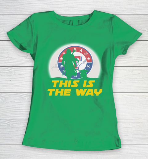 Texas Rangers MLB Baseball Star Wars Yoda And Mandalorian This Is The Way Women's T-Shirt 5