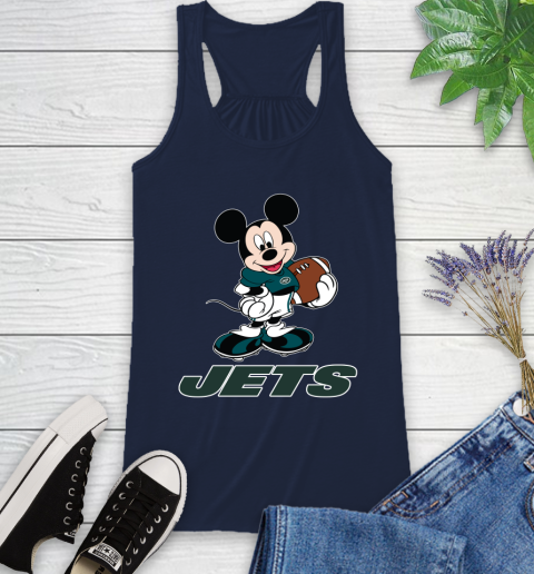NFL Football New York Jets Cheerful Mickey Mouse Shirt Racerback Tank 11