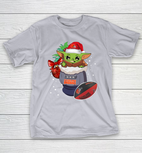 Cleveland Browns Christmas Baby Yoda Star Wars Funny Happy NFL T-Shirt 7