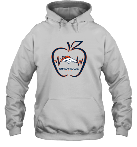Apple Heartbeat Teacher Symbol Denver Broncos