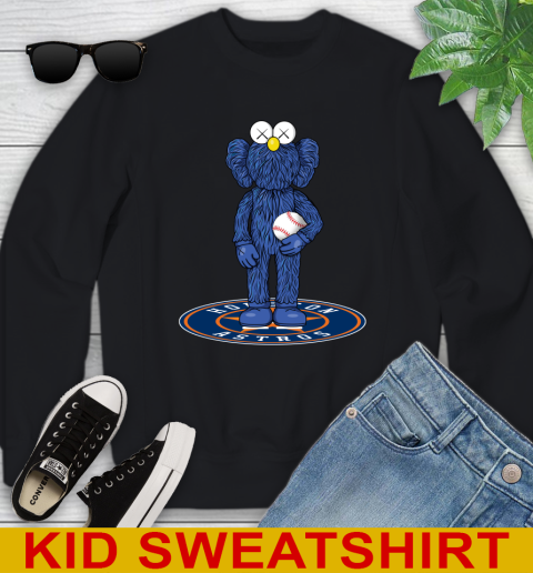MLB Baseball Houston Astros Kaws Bff Blue Figure Shirt Youth Sweatshirt 2