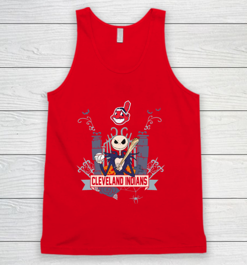 MLB Cleveland Indians Baseball Jack Skellington Halloween Tank Top 5