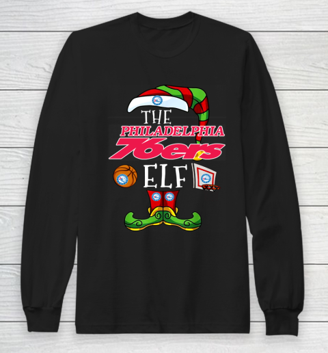 Philadelphia 76ers Christmas ELF Funny NBA Long Sleeve T-Shirt