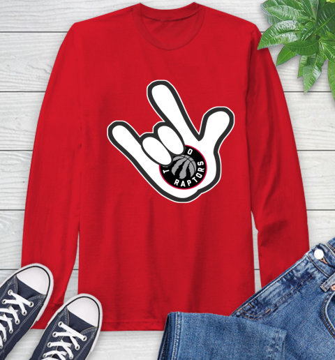 Toronto Raptors NBA Basketball Mickey Rock Hand Disney Long Sleeve T-Shirt 10