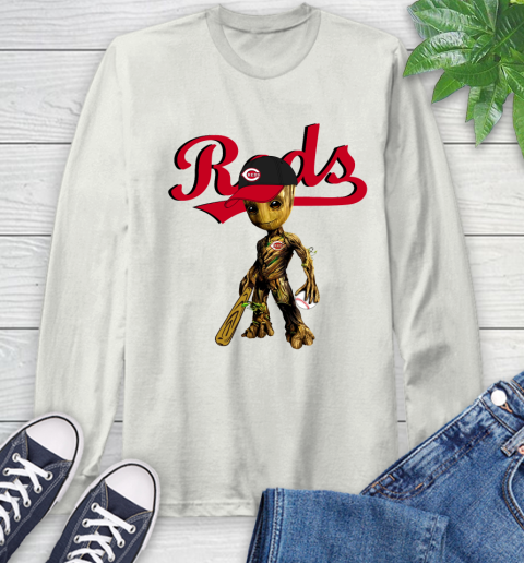 MLB Cincinnati Reds Groot Guardians Of The Galaxy Baseball Long Sleeve T-Shirt 12