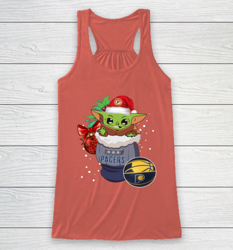 Indiana Pacers Christmas Baby Yoda Star Wars Funny Happy NBA Racerback Tank 4
