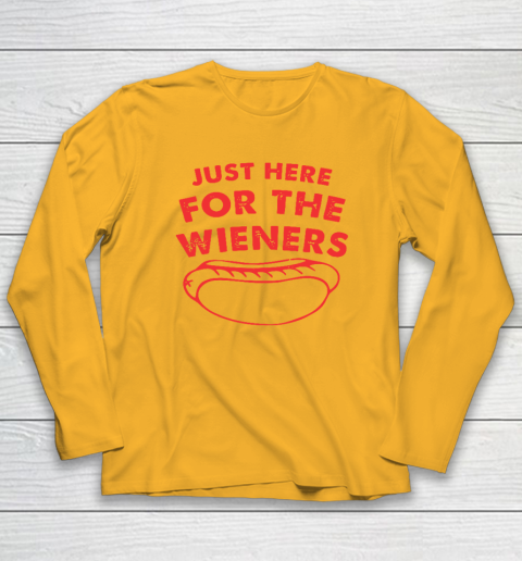 Just Here For The Wieners Funny 4th Of July Long Sleeve T-Shirt 2