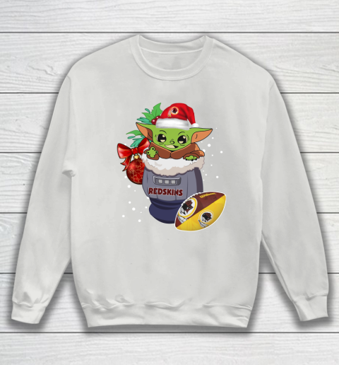 Washington Redskins Christmas Baby Yoda Star Wars Funny Happy NFL Sweatshirt 5