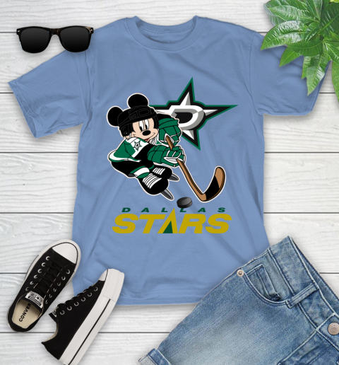 NHL Dallas Stars Mickey Mouse Disney Hockey T Shirt Youth T Shirt Tee For Sports