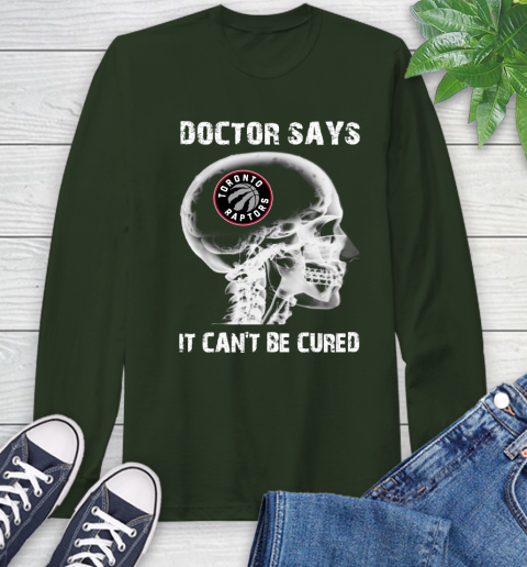 NBA Toronto Raptors Basketball Skull It Can't Be Cured Shirt Long Sleeve T-Shirt 6