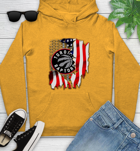Toronto Raptors NBA Basketball American Flag Youth Hoodie 2