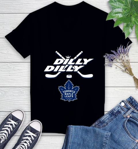 NHL Toronto Maple Leafs Dilly Dilly Hockey Sports Women's V-Neck T-Shirt 2