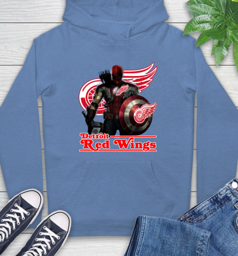 NHL Captain America Thor Spider Man Hawkeye Avengers Endgame Hockey Detroit Red Wings Hoodie 11