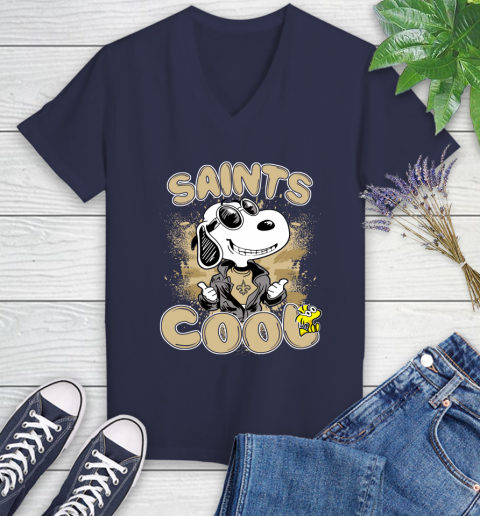 NFL Football New Orleans Saints Cool Snoopy Shirt Women's V-Neck T-Shirt 10