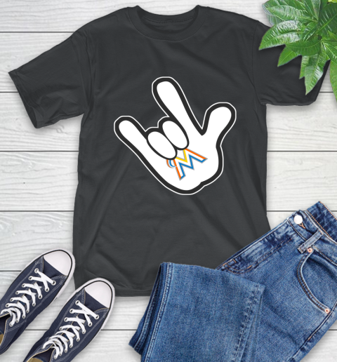 Miami Marlins MLB Baseball Mickey Rock Hand Disney T-Shirt 2