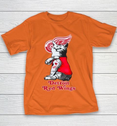 NHL My Cat Loves Detroit Red Wings Hockey Youth T-Shirt 4