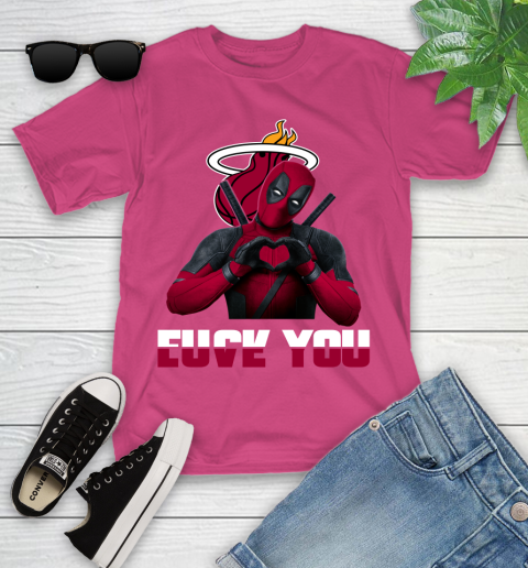 NBA Miami Heat Deadpool Love You Fuck You Basketball Sports Youth T-Shirt 11