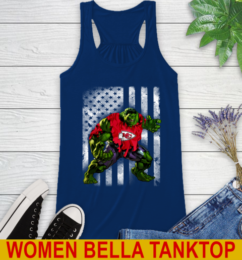 Kansas City Chiefs Hulk Marvel Avengers NFL Football American Flag Racerback Tank 7