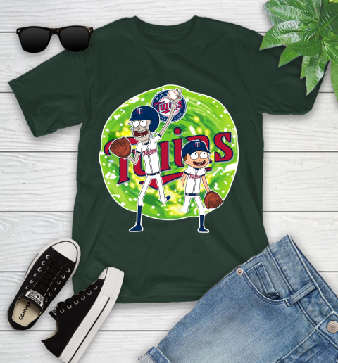 MLB Minnesota Twins Rick And Morty Baseball Sports Youth T-Shirt 5