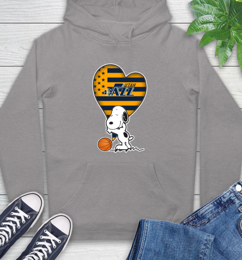 Utah Jazz NBA Basketball The Peanuts Movie Adorable Snoopy Hoodie 6