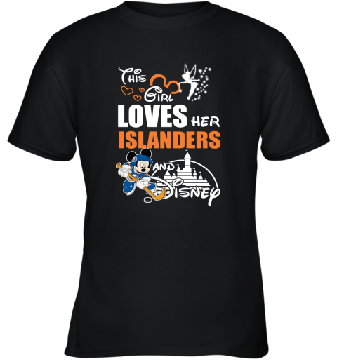 This Girl Love Her New York Islanders And Mickey Disney Youth T-Shirt
