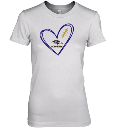 Baltimore Ravens Heart Premium Women's T-Shirt