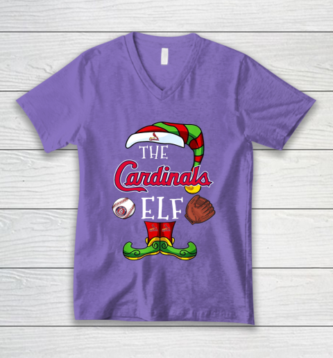 St.Louis Cardinals Christmas ELF Funny MLB V-Neck T-Shirt 8
