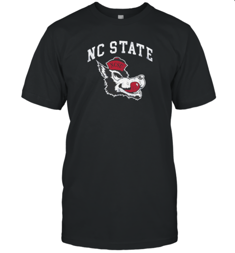 NC State Wolfpack Heather Black Arched NC State Over Slobbering Wolf Unisex Jersey Tee