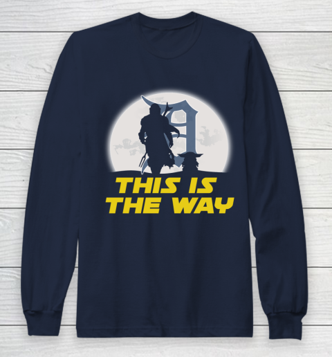 Detroit Tigers MLB Baseball Star Wars Yoda And Mandalorian This Is The Way Long Sleeve T-Shirt 2