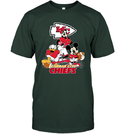 NFL Kansas City Chiefs Mickey Mouse Donald Duck Goofy Football T