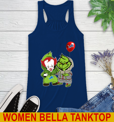 Detroit Lions Baby Pennywise Grinch Christmas NFL Football Racerback Tank 9