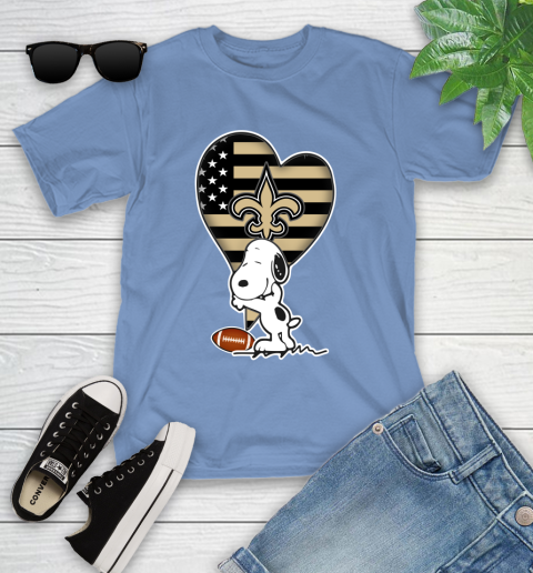 New Orleans Saints NFL Football The Peanuts Movie Adorable Snoopy Youth T-Shirt 11