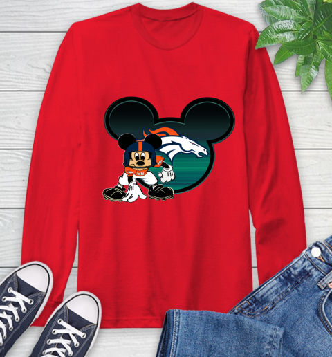 NFL Denver Broncos Mickey Mouse Disney Football T Shirt Long Sleeve T-Shirt 10