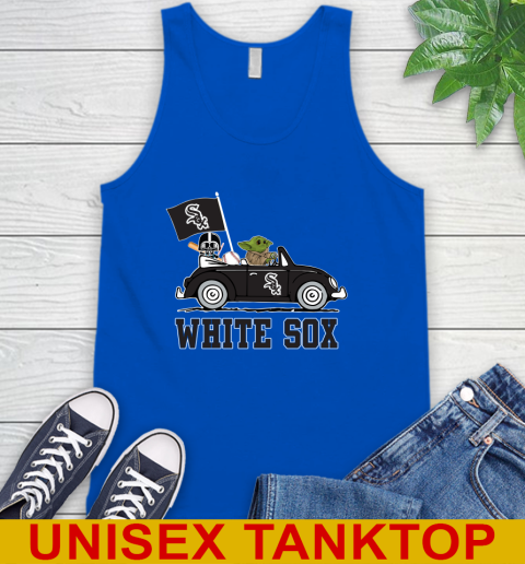 MLB Baseball Chicago White Sox Darth Vader Baby Yoda Driving Star Wars Shirt Tank Top 5