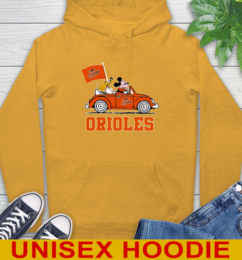 MLB Baseball Baltimore Orioles Pluto Mickey Driving Disney Shirt Hoodie 3