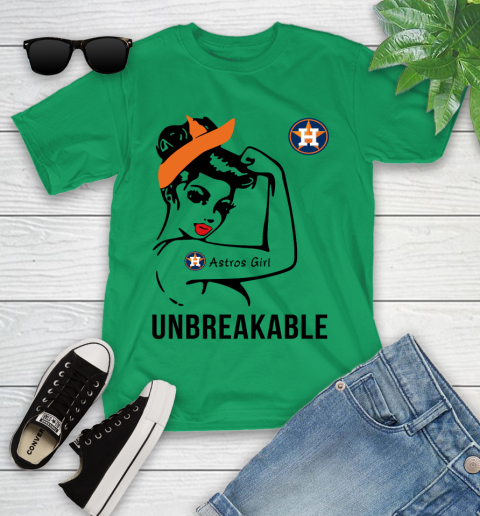 MLB Houston Astros Girl Unbreakable Baseball Sports Youth T-Shirt 13