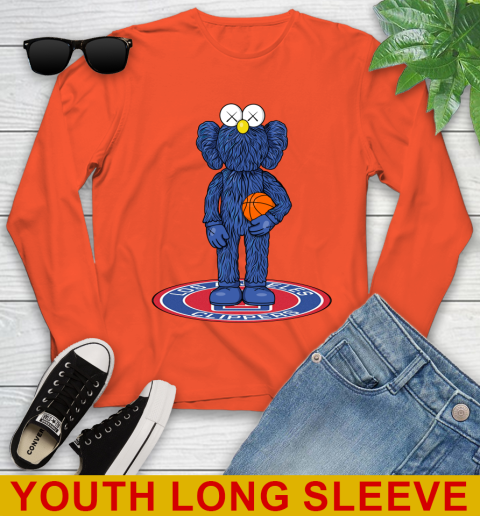 NBA Basketball LA Clippers Kaws Bff Blue Figure Shirt Youth Long Sleeve 4