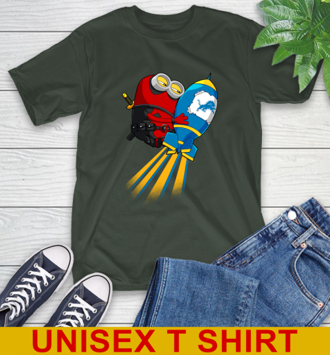 NFL Football Detroit Lions Deadpool Minion Marvel Shirt T-Shirt 6