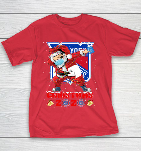 New York Rangers Funny Santa Claus Dabbing Christmas 2020 NHL Youth T-Shirt 7