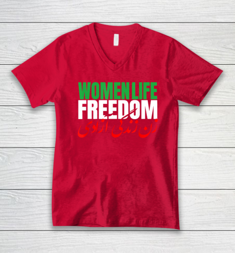 Iran Zan Zendegi Azadi Persian Woman Life Freedom V-Neck T-Shirt 5