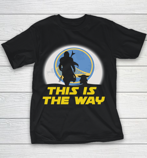 Golden State Warriors NBA Basketball Star Wars Yoda And Mandalorian This Is The Way Youth T-Shirt