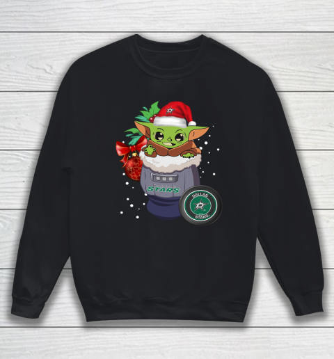 Dallas Stars Christmas Baby Yoda Star Wars Funny Happy NHL Sweatshirt