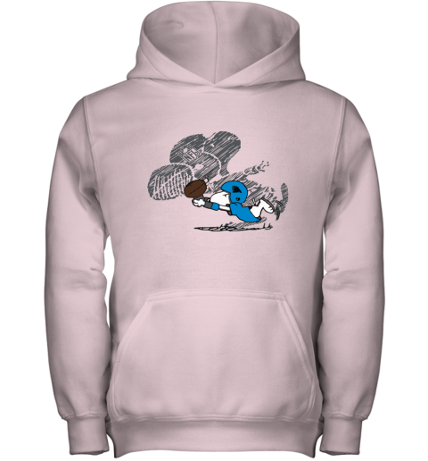 7jt8 carolina panthers snoopy plays the football game youth hoodie 43 front light pink