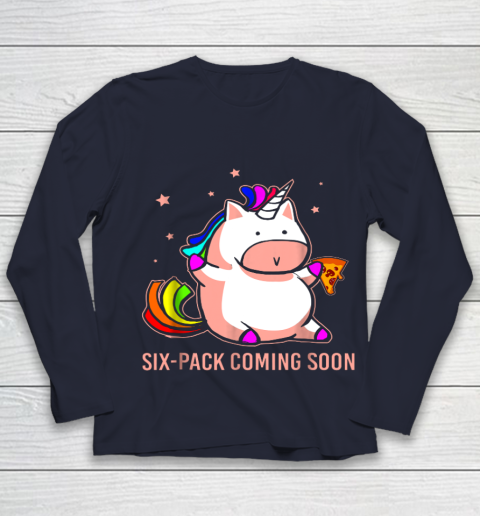 Unicorn Six Pack Funny Cute Shirt Coming Soon Fat Unicorn Youth Long Sleeve 2