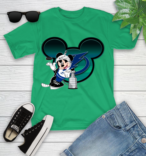 NHL Tampa Bay Lightning Stanley Cup Mickey Mouse Disney Hockey T Shirt Youth T-Shirt 6