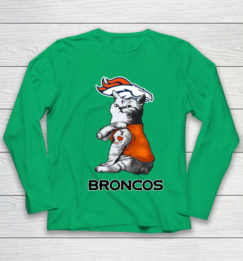 NFL Football My Cat Loves Denver Broncos Youth Long Sleeve 4