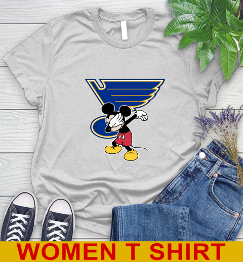 St.Louis Blues NHL Hockey Dabbing Mickey Disney Sports Women's T-Shirt