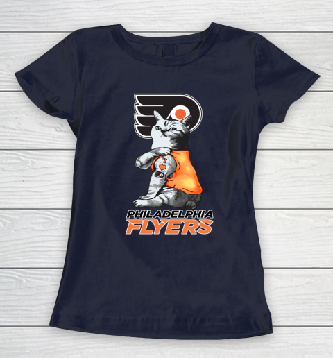 NHL My Cat Loves Philadelphia Flyers Hockey Women's T-Shirt 2